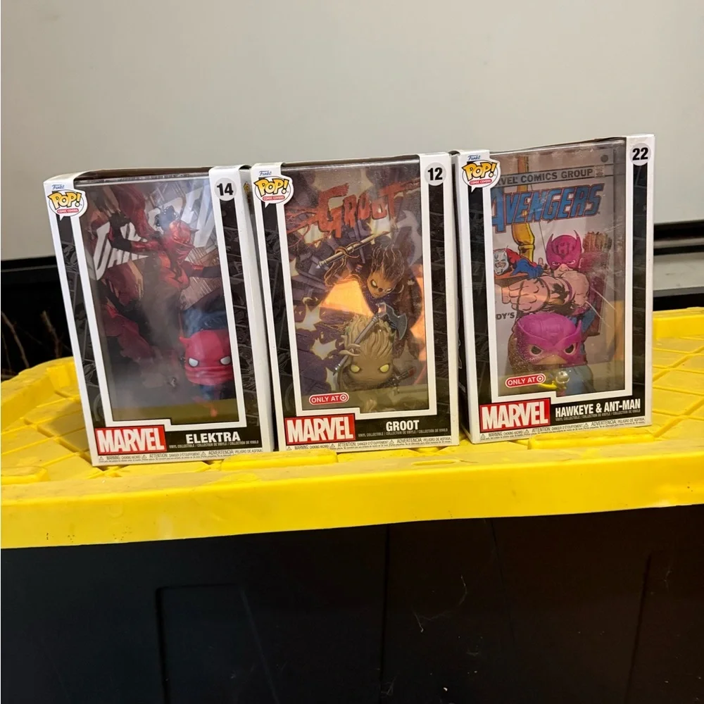Marvel Funko Pop Set with Red and Blue Accents